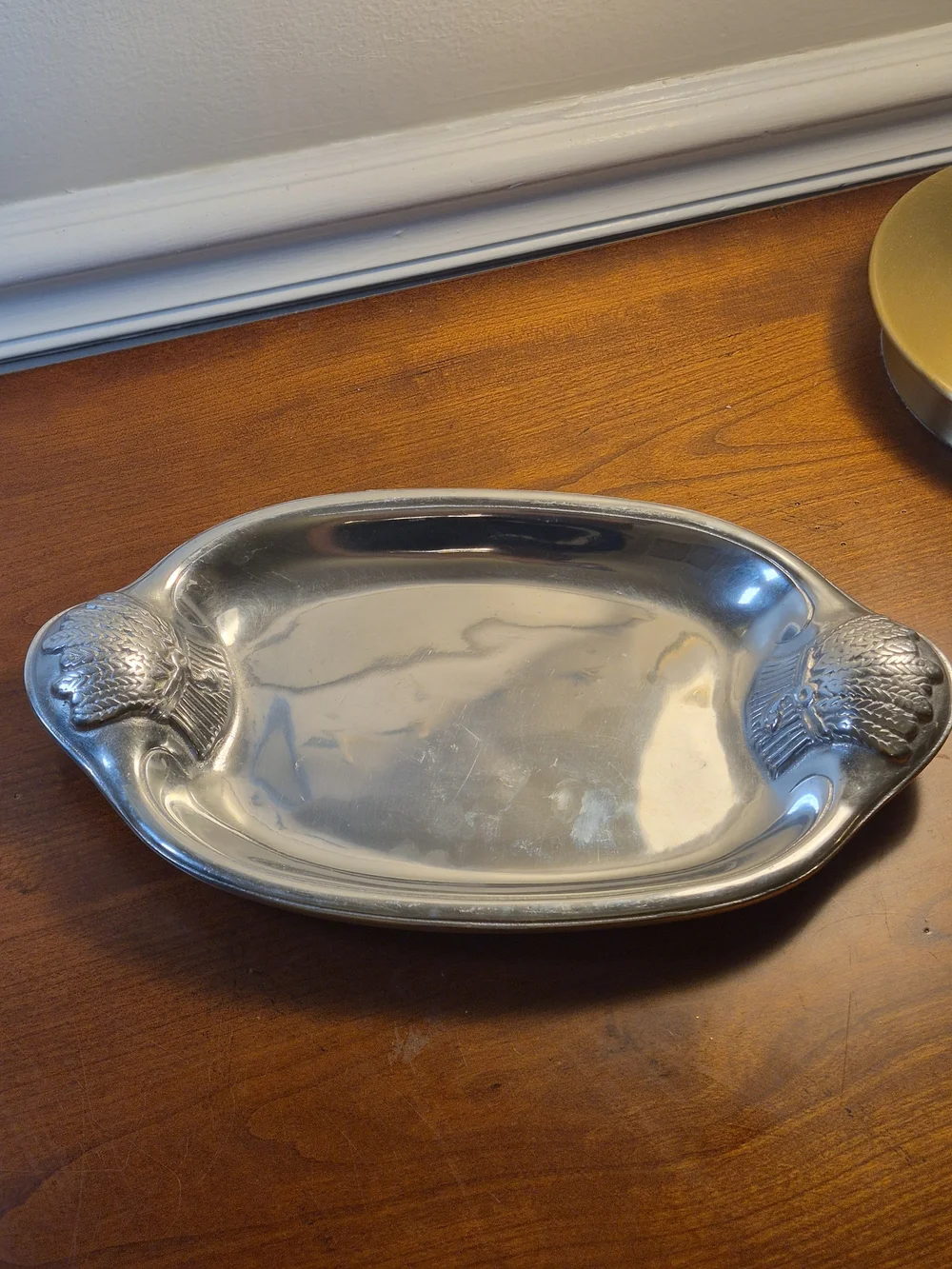 Vintage Wilton Armetale Pewter Wheat Handled Motif Rare Pattern